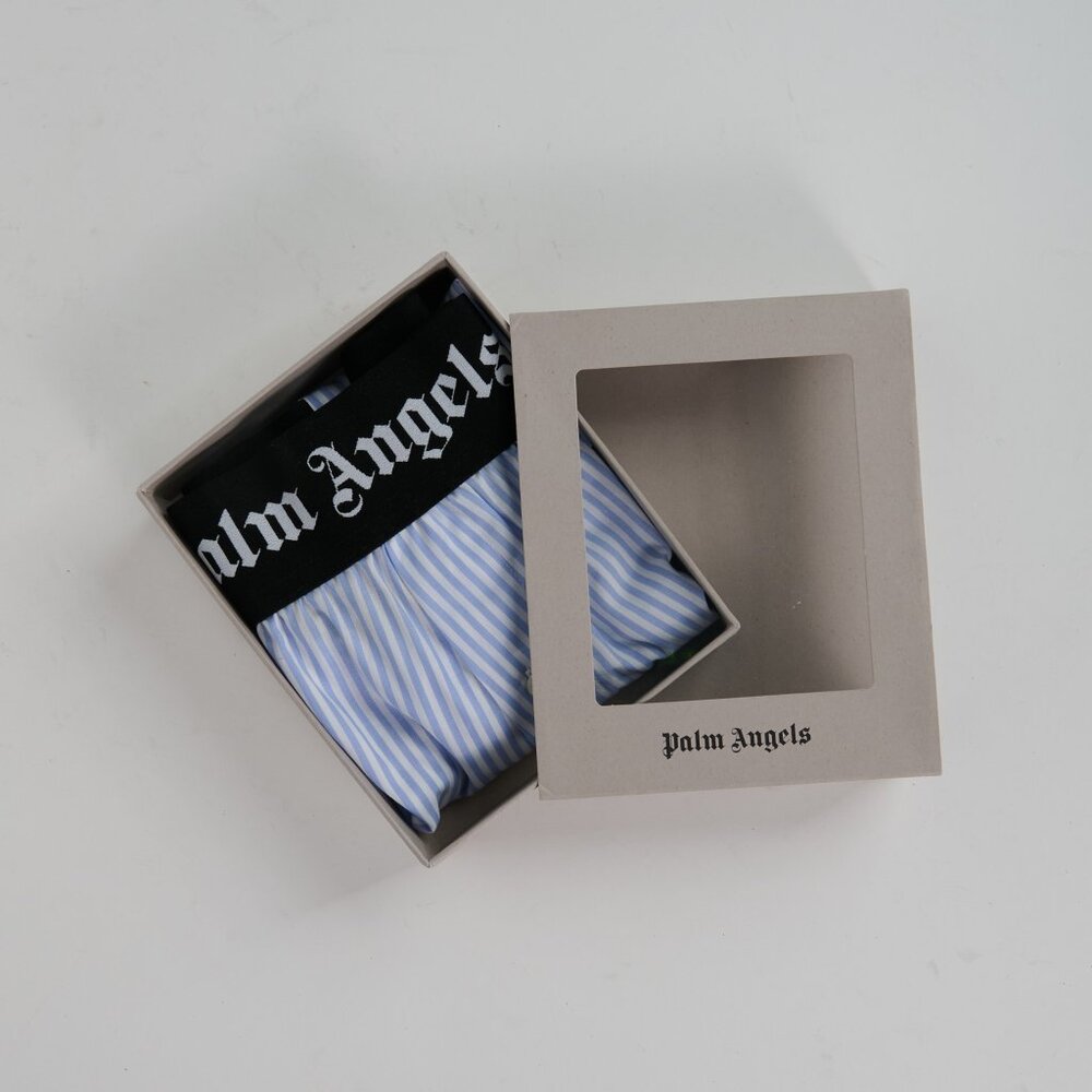 Palm  Angels Blue/White Stripe Boxers - New in Box - Size L
